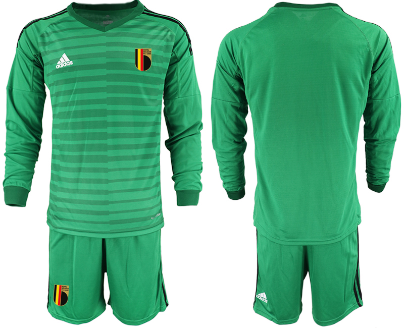 Cheap Men 2021 European Cup Belgium green Long sleeve goalkeeper Soccer Jersey1
